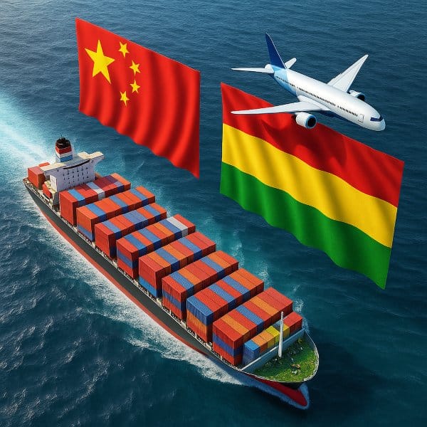 Shipping from China to Bolivia
